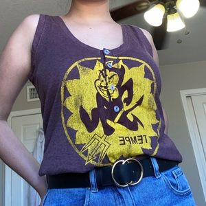 ASU Retro Brand Button Down Tank